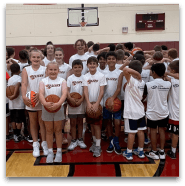 Group of children playing basketball