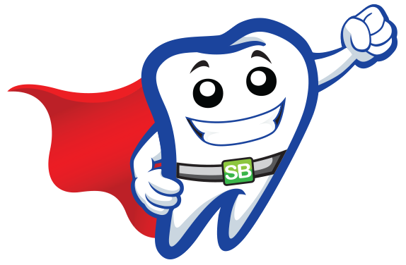 Animated tooth wearing a cape