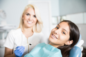 a patient visiting their orthodontist